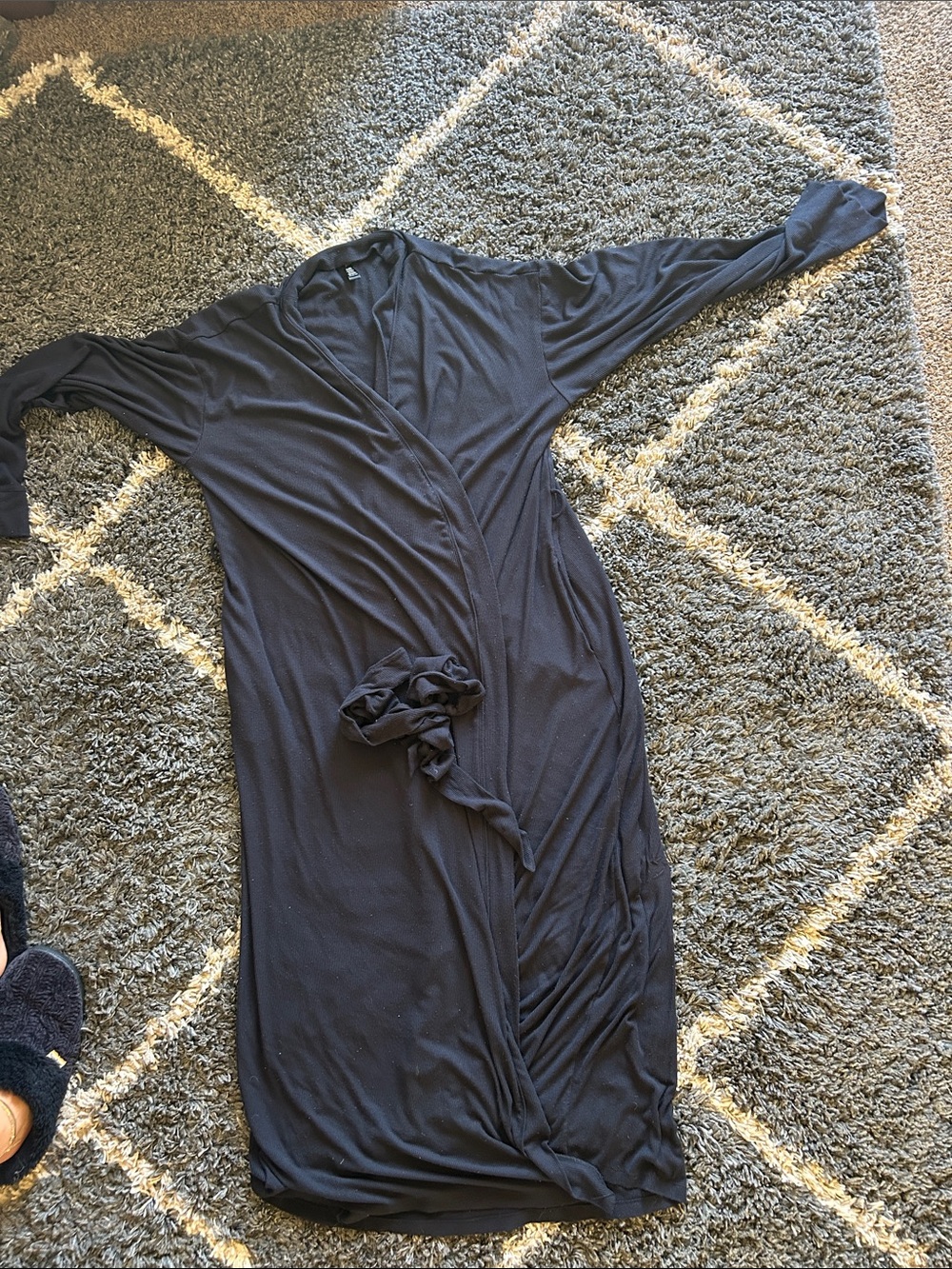 SKIMS Soft Lounge Long Robe in Black Size 2x